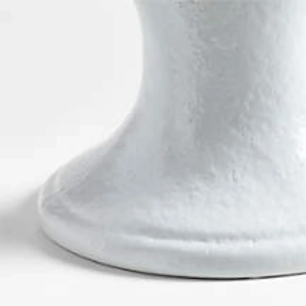 CRATE&BARREL NWT valla white ceramic 2 taper candle holder -11.5”